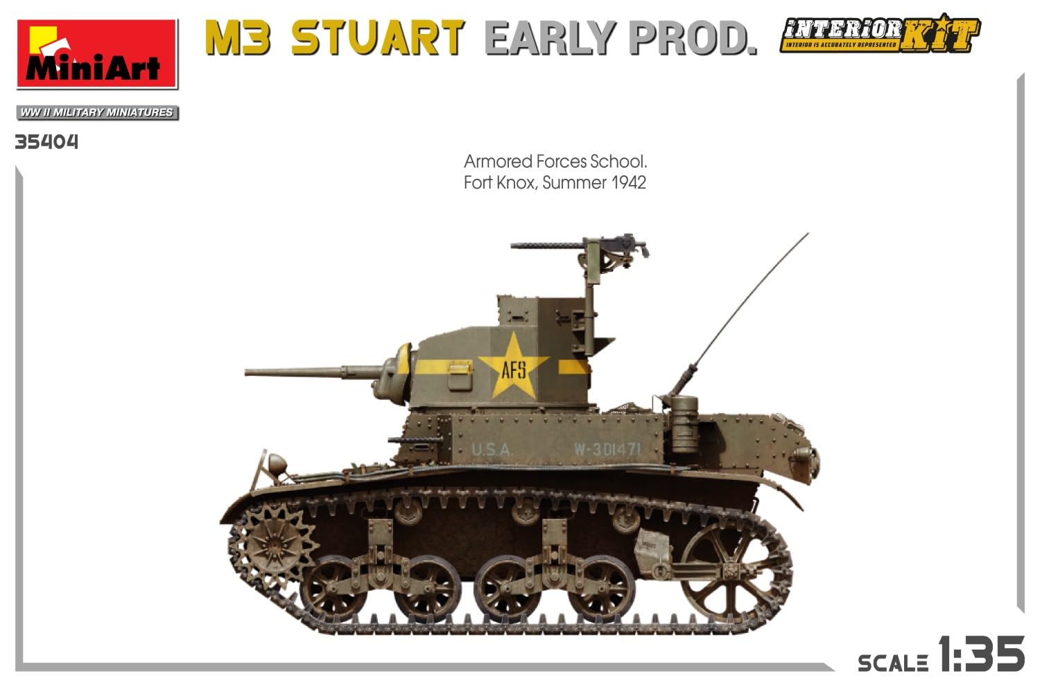 MiniArt 35404 1:35 M3 Stuart früfrühen Prod. Interior Kit – Reproducción fiel a modelo, construcción de modelos, kit de plástico, manualidades, afición, pegado, maqueta, montaje, sin barnizar