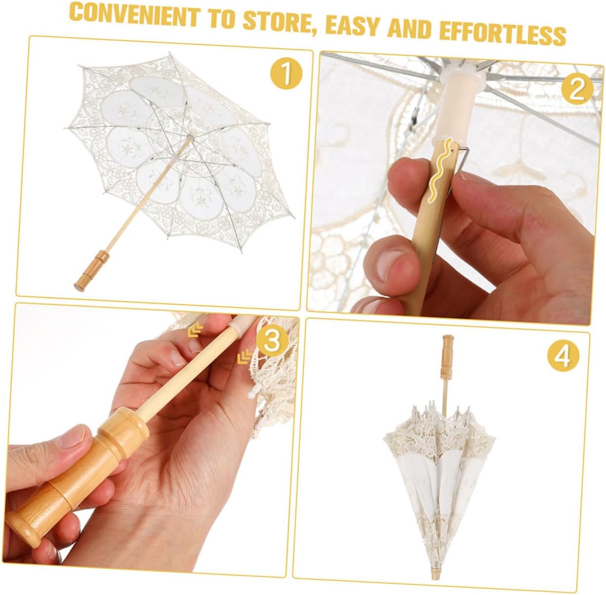 2pcs Lace Embroidered Cotton Bridal Umbrella for Wedding Photos