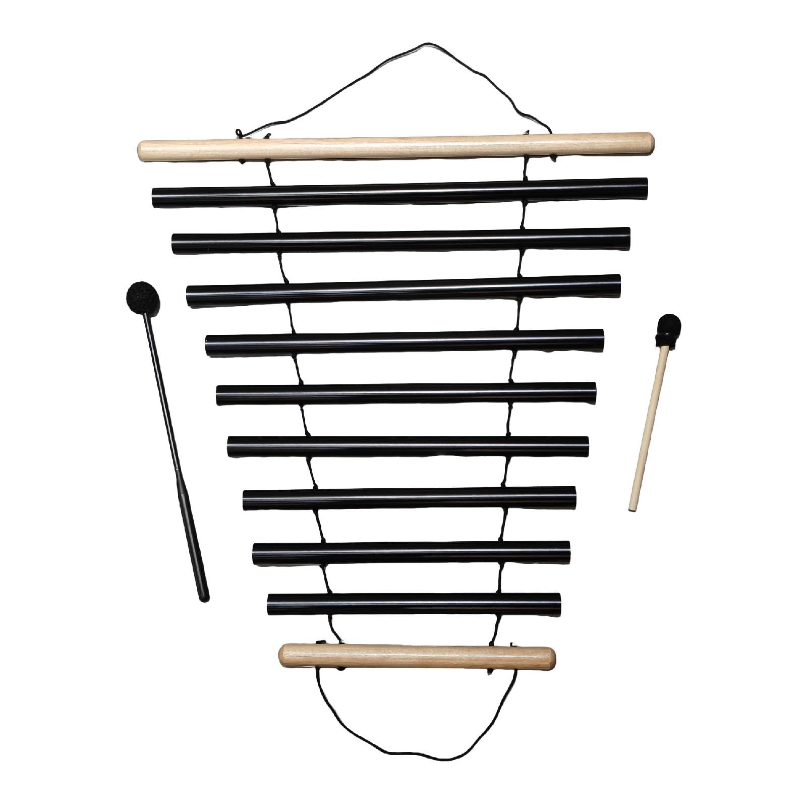 Windspiel Meditation Handglocke Klangstab zeug Metall mit Entspannendem Sound für Meditation Eltern Kind Aktivität Dekoratio, Schwarz