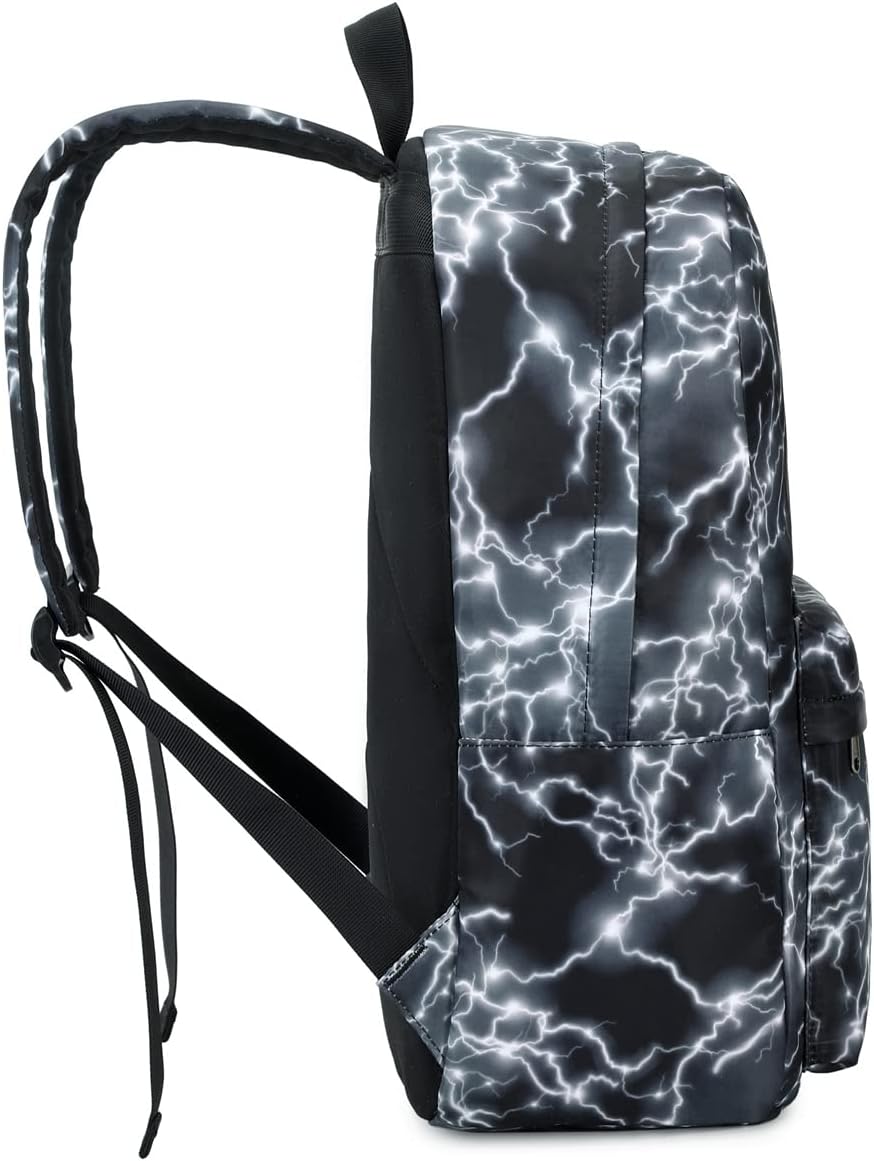 Backpack for Boys Elementary Bookbags Durable Lightweight Teenager Student School Bags Travel Waterproof (2-Black Lightning)