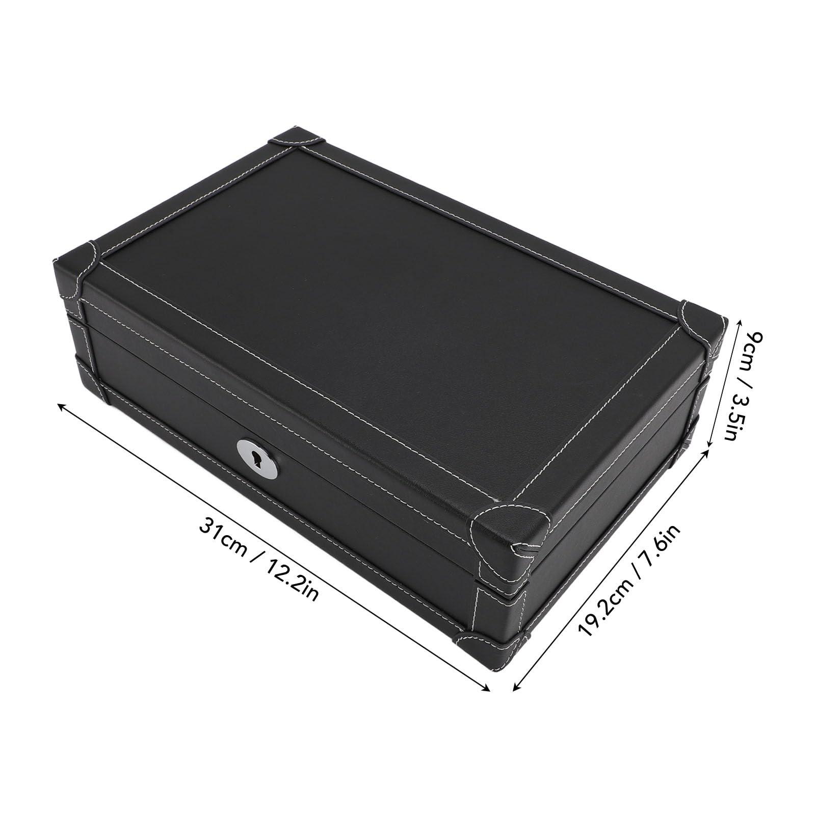 Scatola Porta Orologi in Pelle PU 10 Slot con Interno Morbido Antigraffio per Esposizione e Organizzazione di Orologi e Gioielli (Nera)