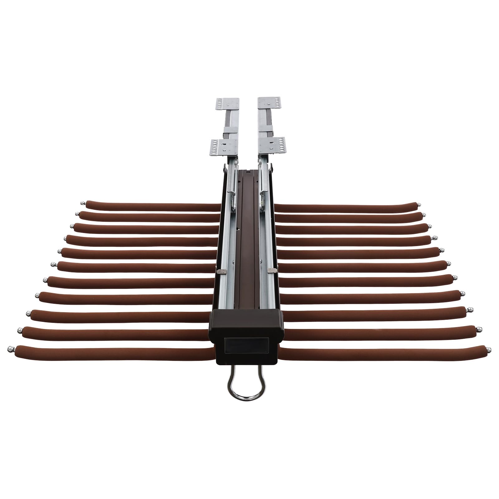 Percha para pantalones extensible, multifuncional con 22 brazos, soporte para pantalones, ahorra espacio, suspensión para pantalones con amortiguador silencioso para colgar diferentes prendas
