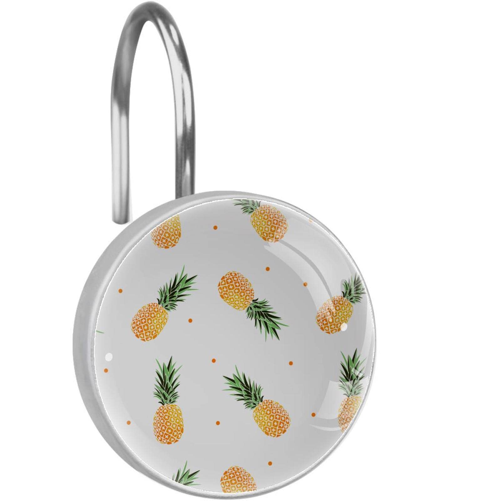 Crochets pour rideau de douche en acier inoxydable lot de 12 anneaux décoratifs fruits