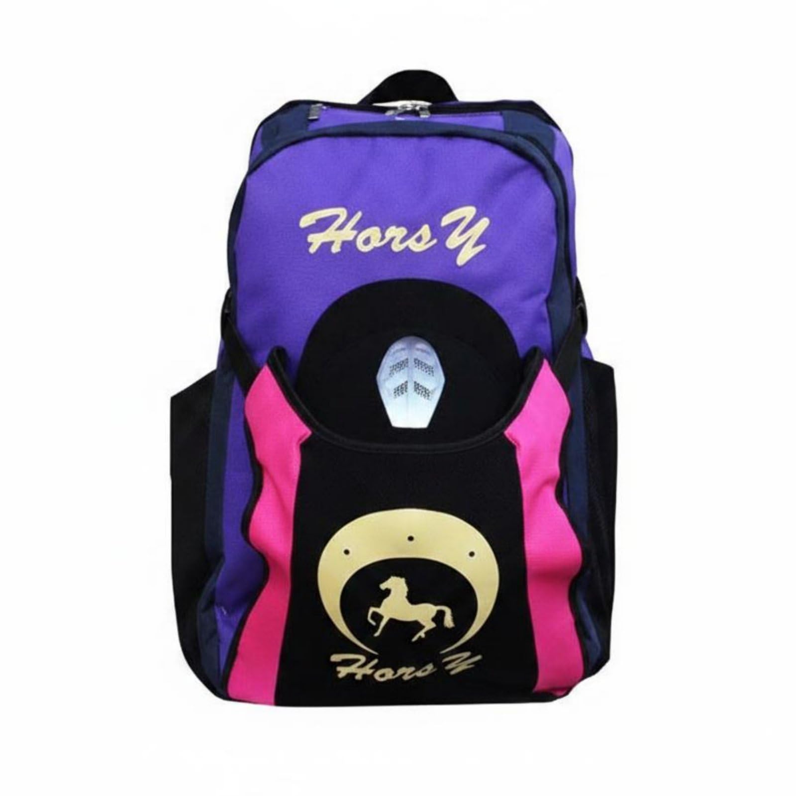 Perfeclan Equestrian Sports Pack Mochila Ecuestre Bolsa Casco Botas Caballo Compartimentos Prácticos Separación de Equipo Respaldo Ventilado Adecuada para Entrenamiento Rutina Competitivos