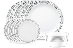 Corelle Vitrelle 18-Piece Service for 8 Dinnerware Set: Unbreakable Dinnerware for Everyday Use