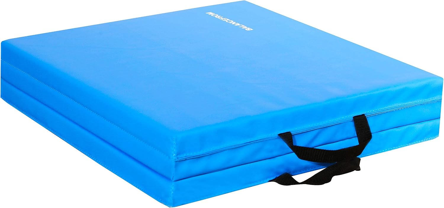 BalanceFrom 1.5" Thick Tri-Fold Folding Exercise Mat with Carrying Handles for MMA, Gymnastics and Home Gym Protective Flooring