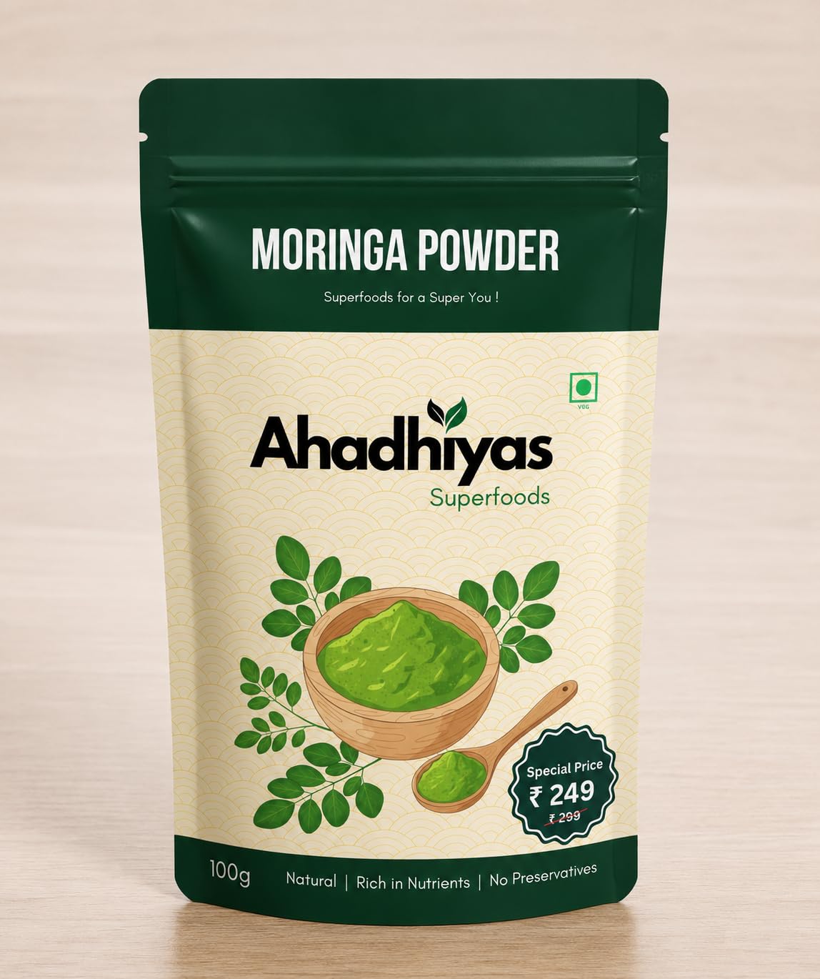Ahadhiyas Moringa Powder - 100g | Essential Nutrition Superfood | Rich In Vitamins & Minerals — Amazon image 2