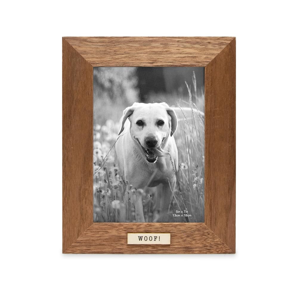 Amazon.com - Isaac Jacobs 5x7 Wood Sentiments Dog Woof! Picture