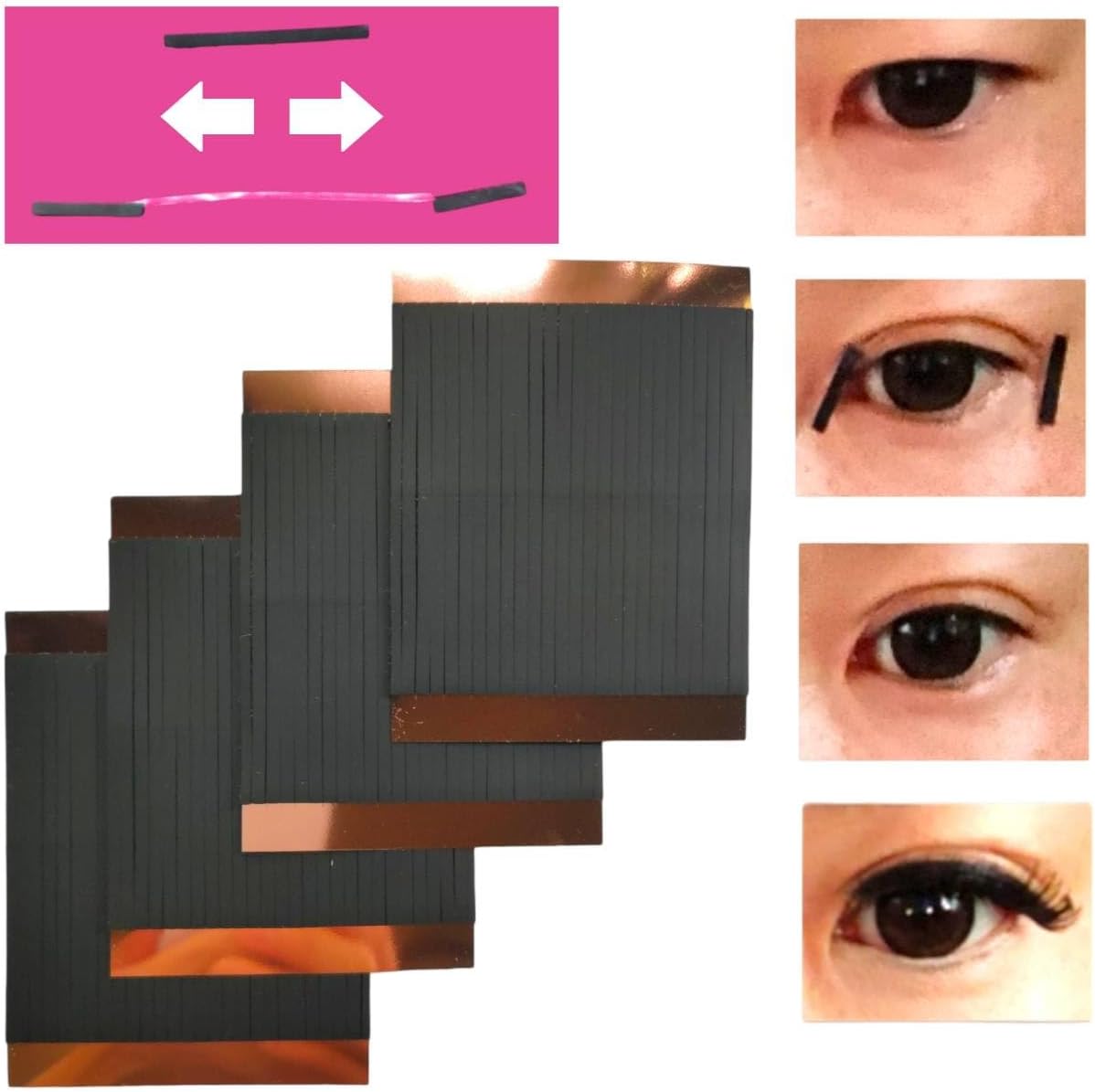 aikin 208 Pieces Super Strong Adhesive Double Tape Double Sided Tape Double Fiber Fiber Double-Sided Strong Extra Fine Transparent Black Black Double Eye Tape Double Eyelids Barre Resistant