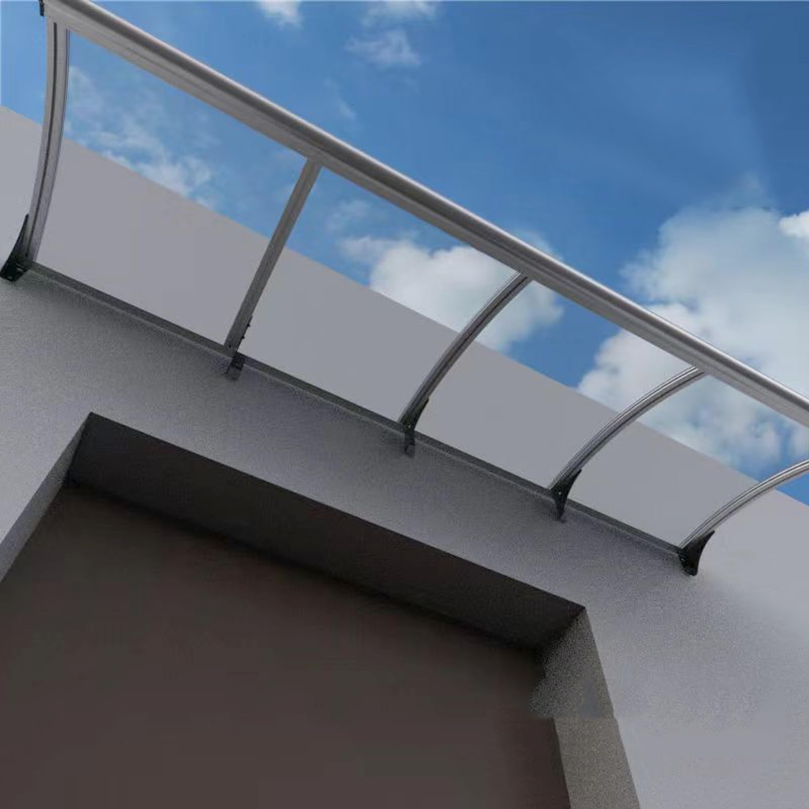 Toldo transparente de policarbonato para puerta de entrada exterior en varias medidas