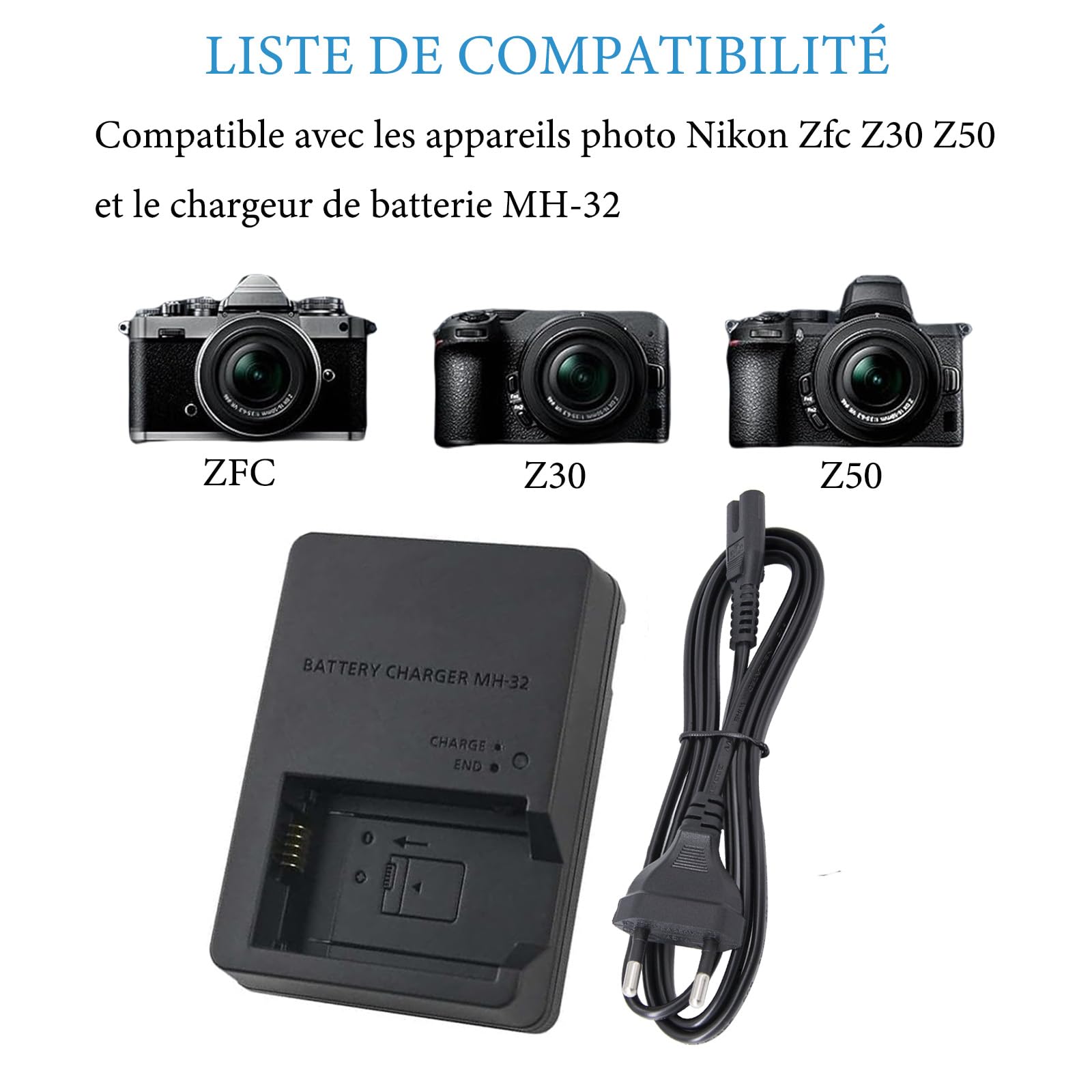 Caricabatterie Nikon MH-32 Per Batteria EN-EL25 – Originale, Compatto E Sicuro Per Fotocamere Nikon