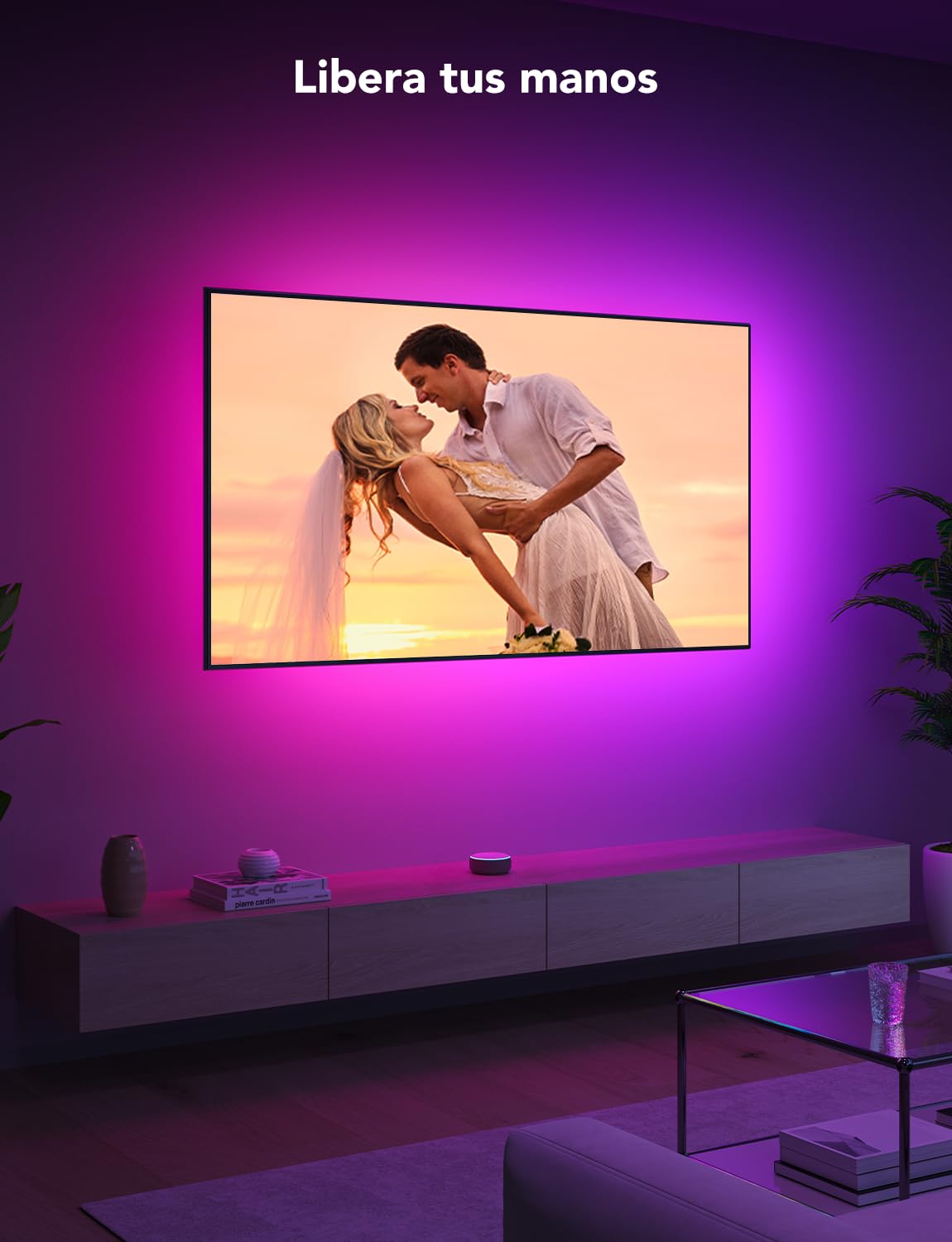 Govee LED TV Backlight, 2,4M RGBIC Smart Strip para Televisores de 40-50 Pulgadas, Tira LED con Control Bluetooth y Wi-Fi, Funciona con Alexa y Google Assistant, Sincronización de Música