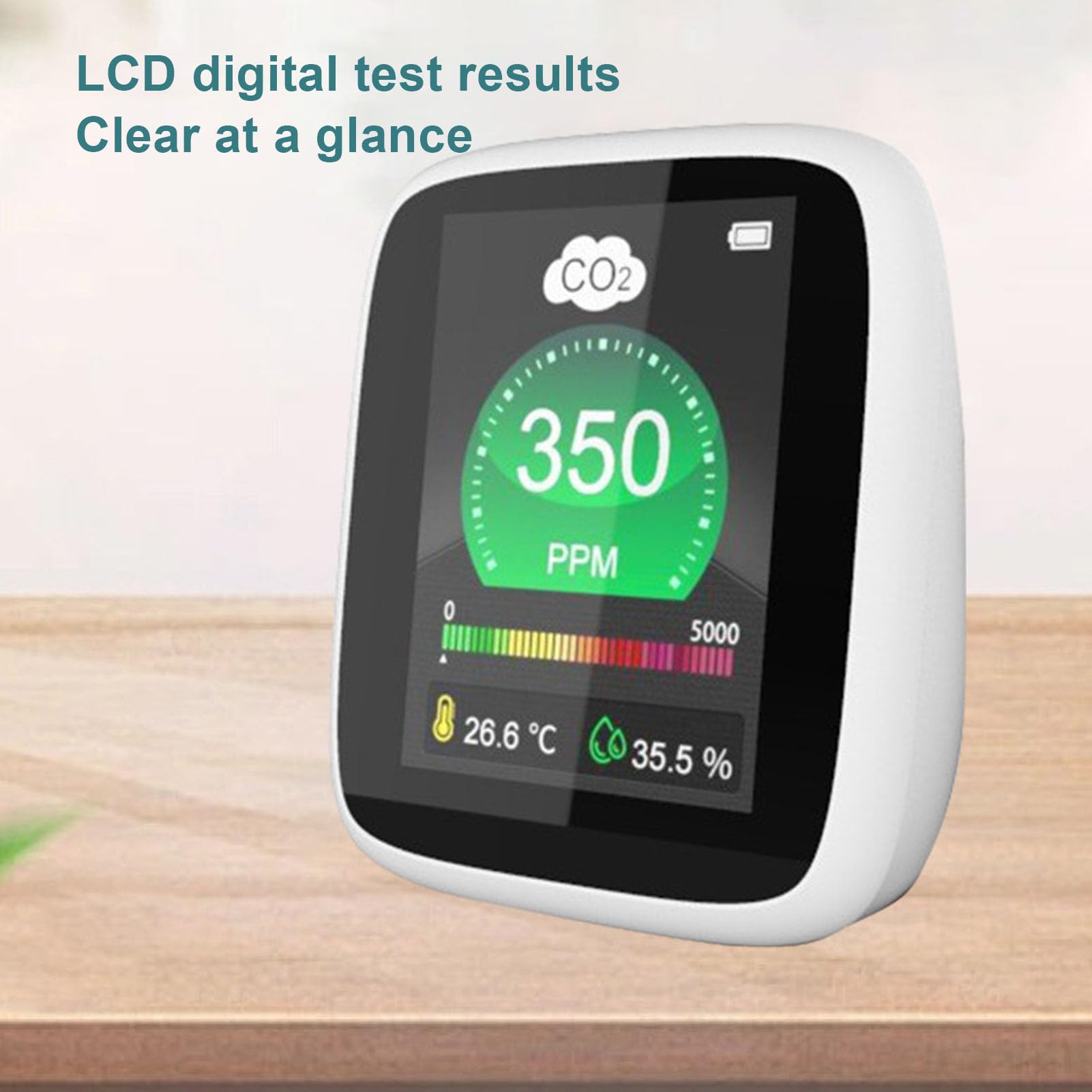Generic Detector Portátil de Detección de Aire Inteligente, Medidor de CO2, Temperatura, Humedad, para Mejorar la Calidad del Aire