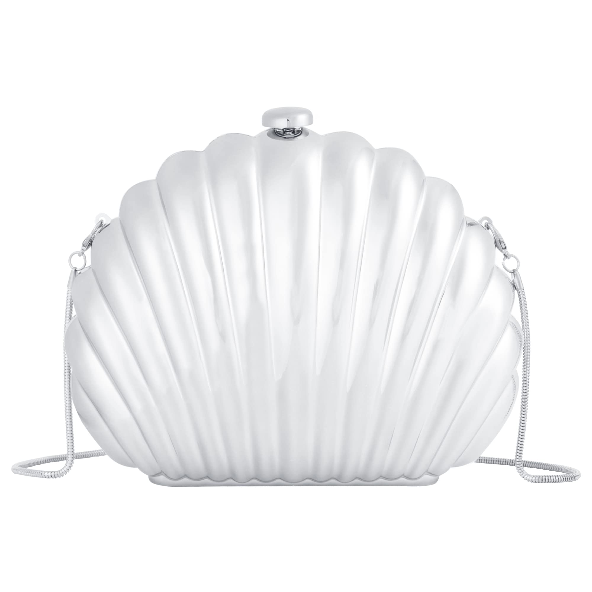 Women Seashell Evening Bag Purse Mermaid Chain Strap Clutch Handbag Shoulder Bag