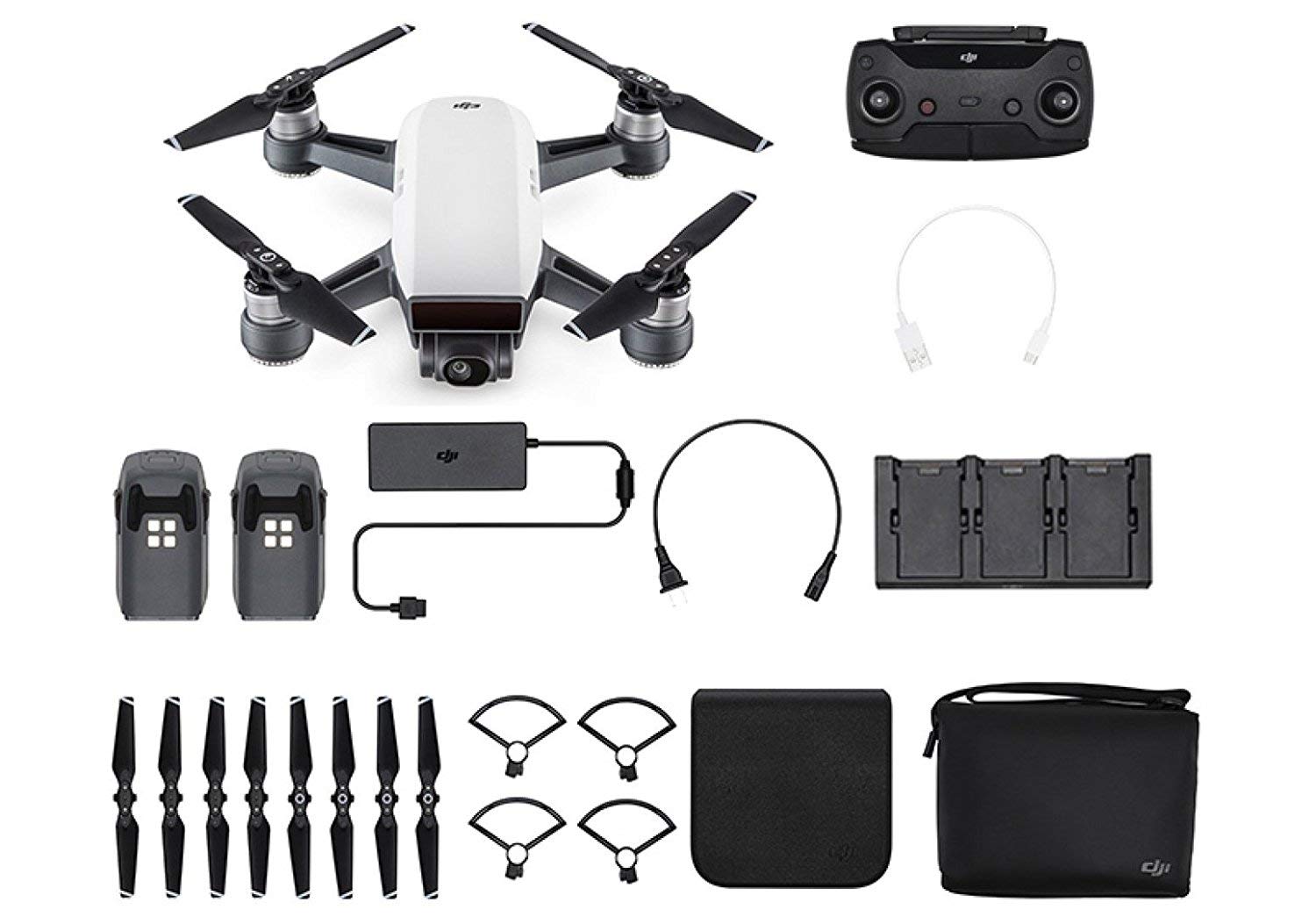NEW98%DJI Spark フライモアコンボ (アルペンホワイト) DJI Spark Drone Fly More Combo - Alpine White (UK): Amazon.co.uk