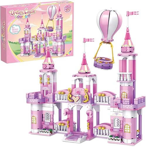 Miniatura 1 de Juguetes de bloques de construcción de castillo de princesa para niñas, 541 piezas, castillo multiforma, globo aerostático, juguetes para niñas,