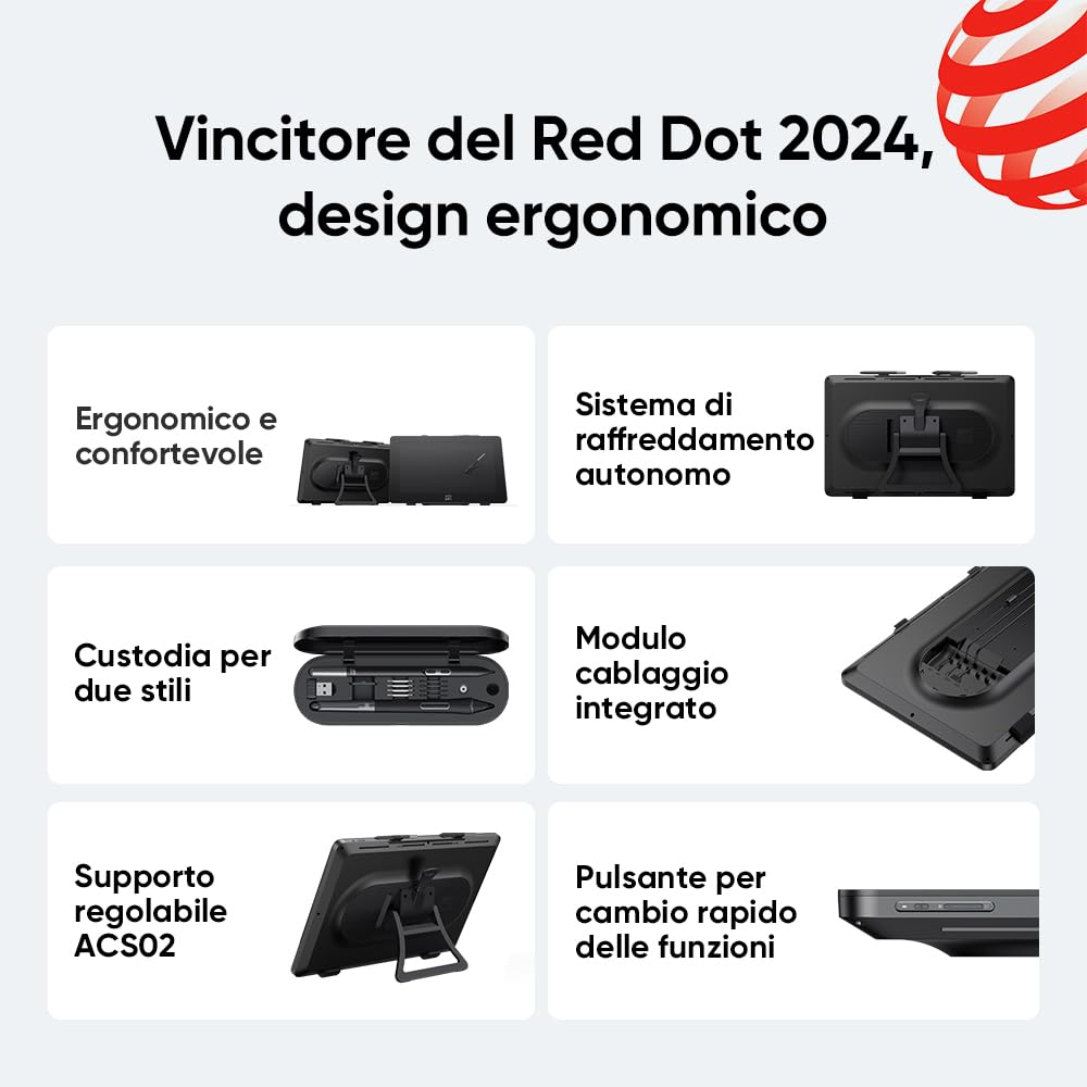 XPPen Artist Pro 24 (Gen 2) 165Hz Tavoletta Grafica con Schermo 2,5K Professionale per Illustratori, Grafici, Artisti di Videogiochi, Animazione, Designer Industriali e Architettonici in 3D
