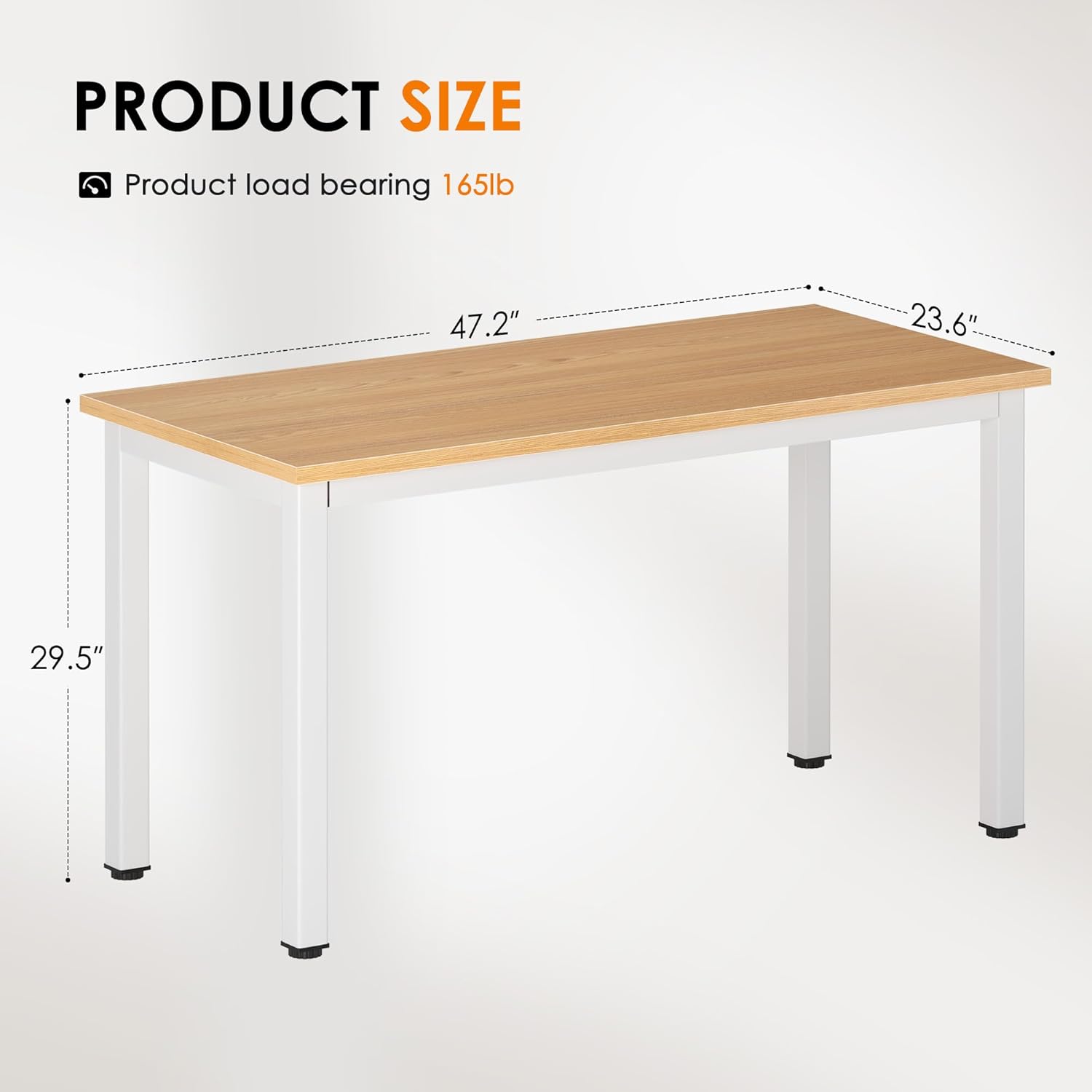Need Office Computer Desk - 47 Inches Modern Simple Heavy Duty Working Study Table,Modern Simple Style PC Writing Table,Home Office Writing Small Desk Perfect for Training/Card/Meeting Teak&White