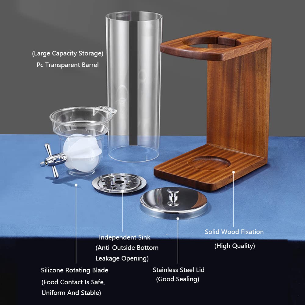 Individual/Doble/Triples Dispensador De Cereales Encimera, Dispensador De Alimentos Secos Contenedores De Cereales Dispensador De Almacenamiento Con Barril De PC Y Base De Madera,3.5L