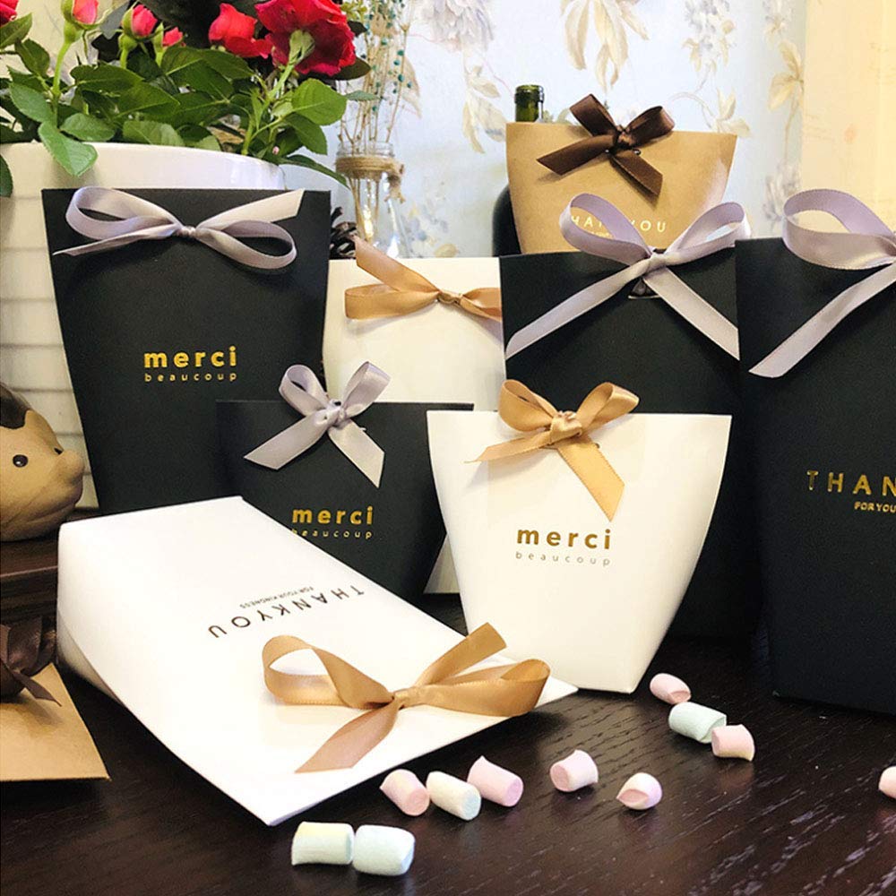 Lot De 20 Boîtes à Dragées Découpées Au Laser Avec Rubans Pour Fête De