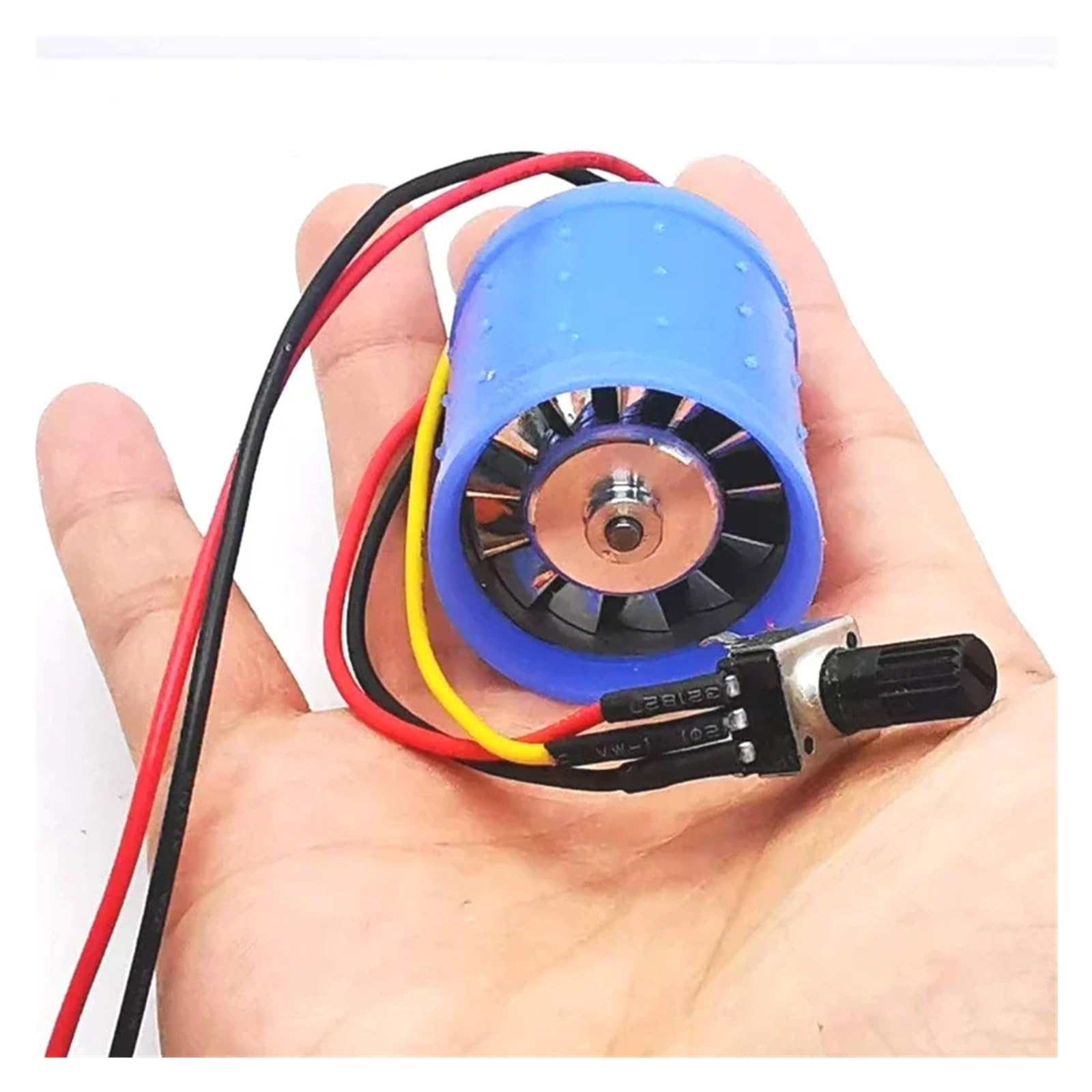 DC 9V 12V 24V 100000RPM Ultra-high Speed BLDC 3-Phase Brushless Electronic Starter Equipped w/Driver CNC Aluminum Alloy Impeller Ducted Fan(7V-24V)