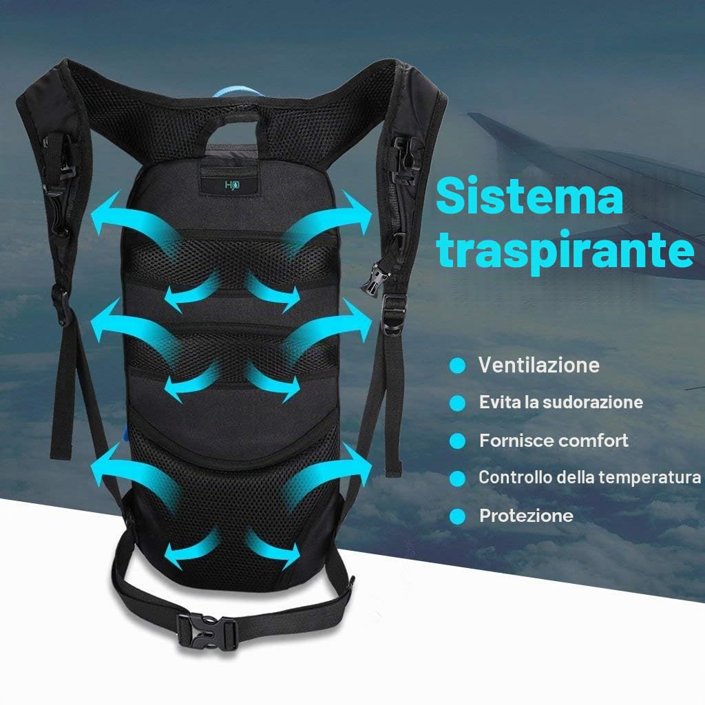 Zaino Bici Mountain Bike da 6 Litri Leggero Zaino per Sci Ciclismo Corsa Mtb Moto Enduro Bicicletta Uomo e Donna (La Sacca idrica Non Inclusa)