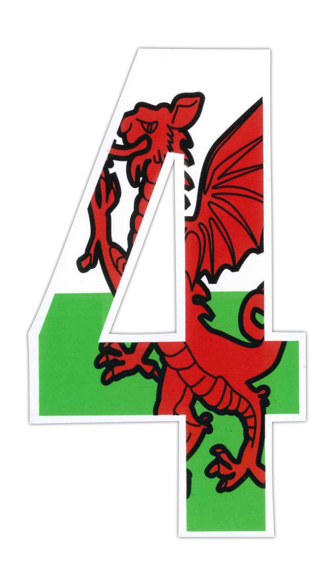 Wheelie Bin numbers Welsh Dragon 4