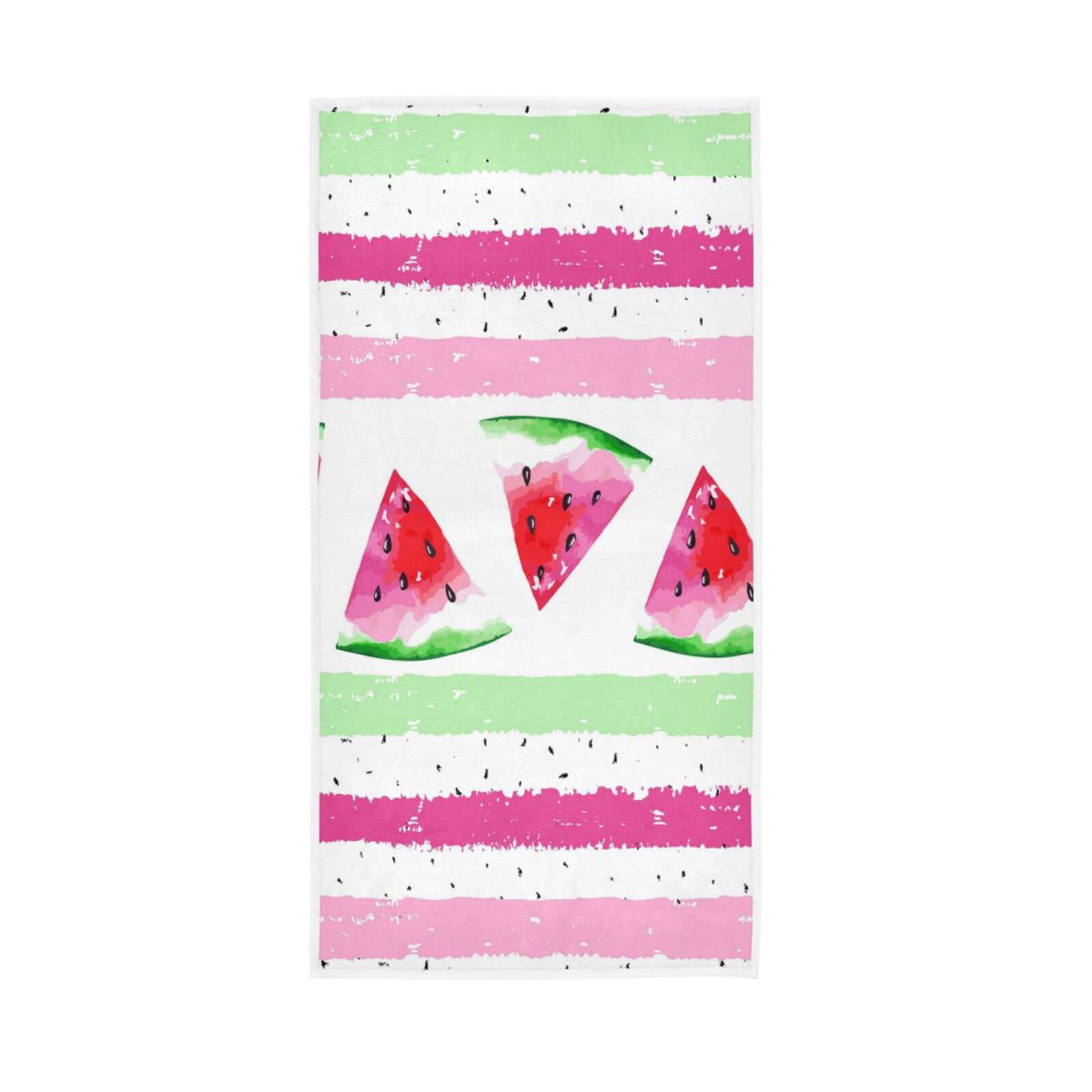 HUYGD Hand Towels Watermelon Stripe Decor Fingertip Soft Face Towel Absorbent Bathroom Kitchen Towels