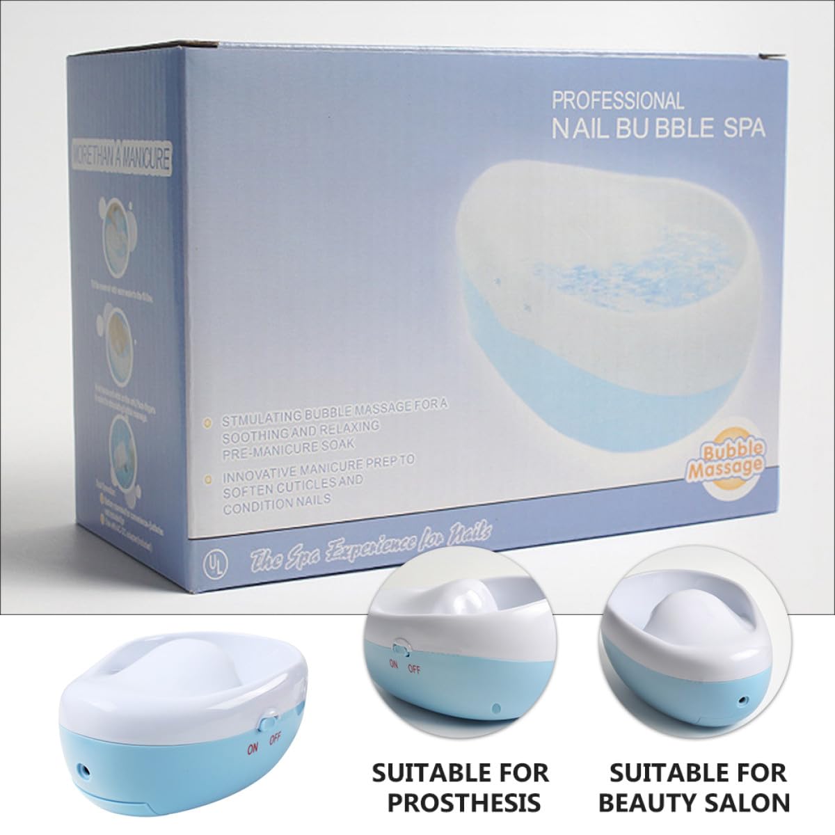 PLAFOPE Recipiente para Remojar Uñas Azul de Abs Eliminación de Uñas Postizas, Adecuado para Uso en Casa y Salón, 1 Set Compacto y Ligero