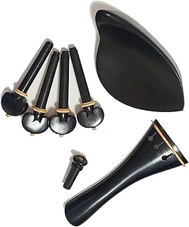 violin accessories 1 Set 4/4 Violin Accessories Ebony Accessories Chin Rest Pull Board Shaft Tail Post Wait Replacement Parts