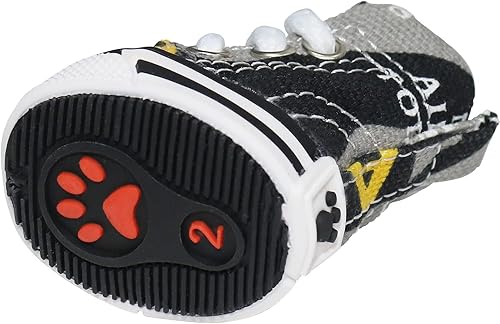 Miniatura 6 de Zapatos deportivos de lona para mascotas, 4 unidades, para cachorros, para caminar al aire libre y deportes, cubierta protectora antideslizante con