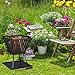 Relaxdays Feuerkorb XL mit Schürhaken, Terrasse u. Garten Feuerschale mit Unterlage, für Holz, HBT 56x56,5x45cm, schwarz