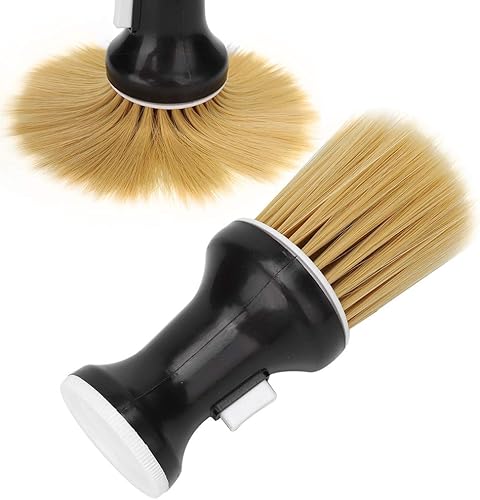 Miniatura 4 de Cepillo de peluquería suave para el cabello, plumero de cuello con mango redondo ergonómico (negro), cepillo de limpieza de doble función con poder