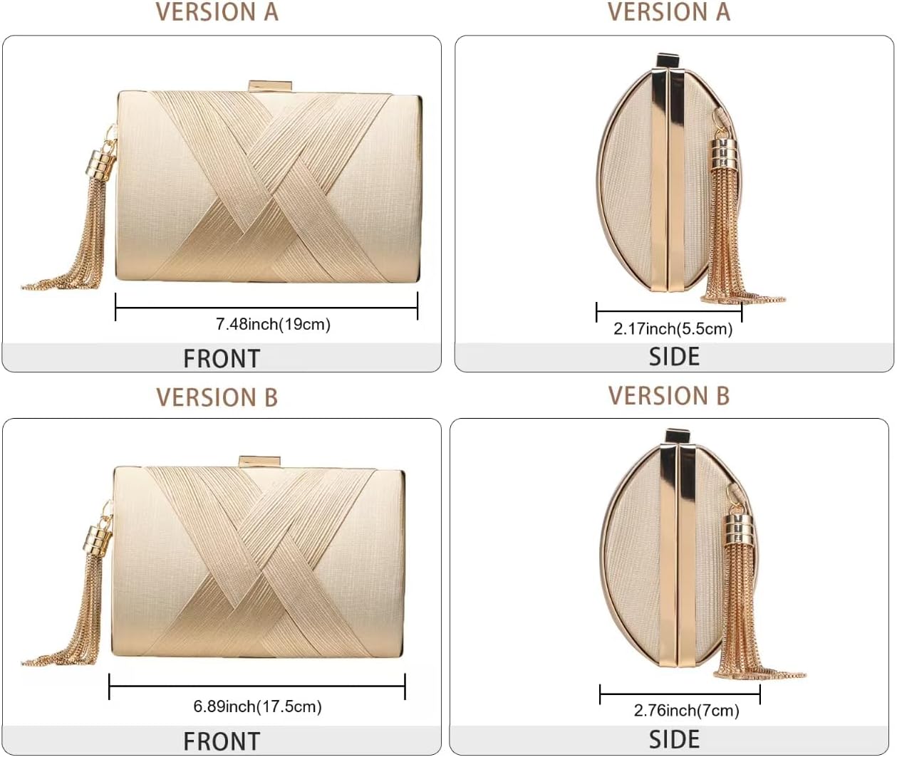 Clutch Purses For Women Tassel Evening Clutch bag Cross Body & Shoulder Bag For Wedding Night out Party - Image 3