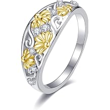 Sunflower Filigree Ring Sterling Silver Sunflower Ring Botanical Jewelry Gifts for Women