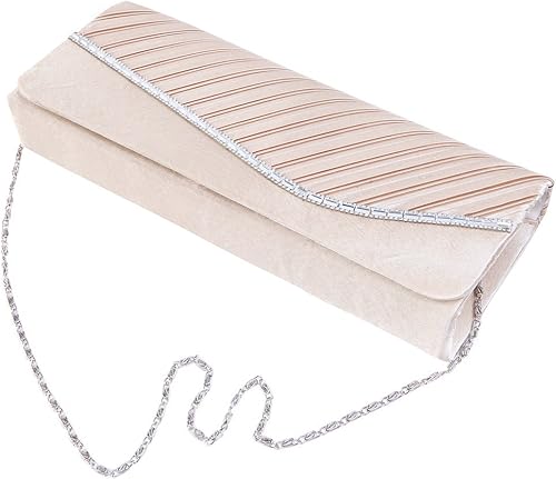Miniatura 2 de Elegante plisado satén y solapa de cristal bolso de noche - Diff Colors Avail