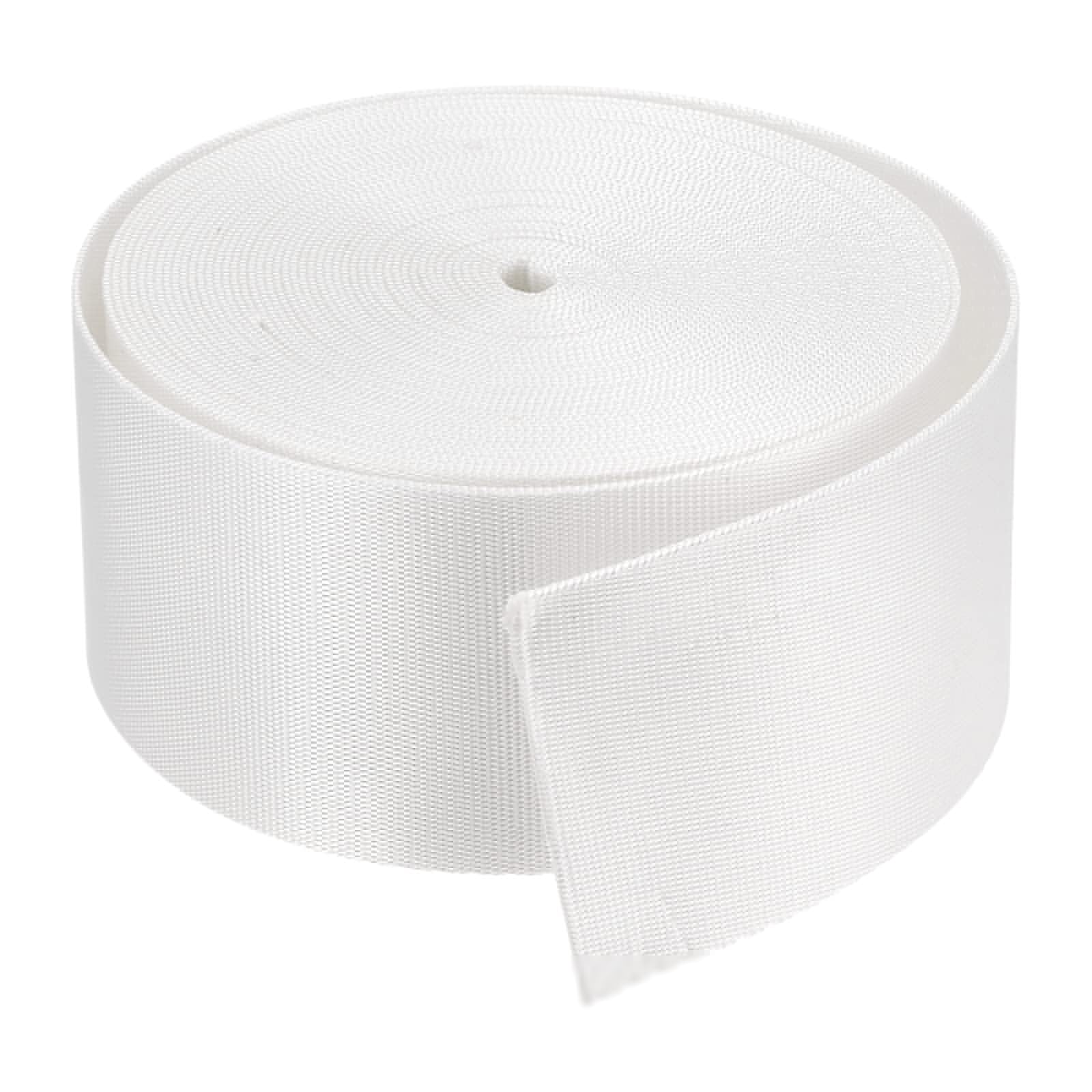 MACHSWON Nylon Webbing Strap 2 inch White Flat Nylon Webbing Straps 5cm 10 Yards Durable Strapping for Backpack,Cargo Strap,Luggage-rack,Pet Collars,Crafts