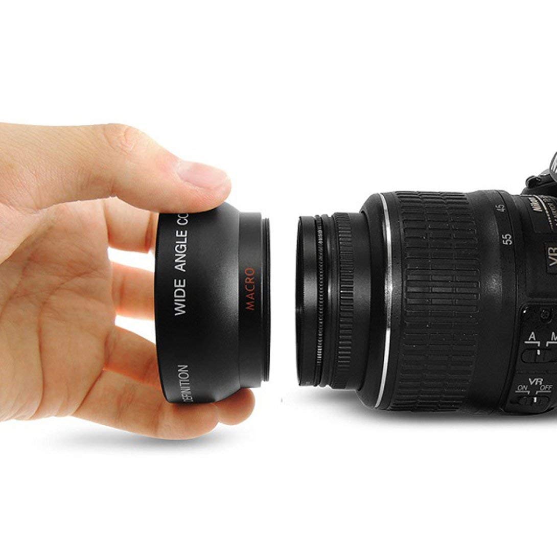 Objectif macro grand angle pour Nikon D3200 D3100 D5200 D5100 Noir 52 mm