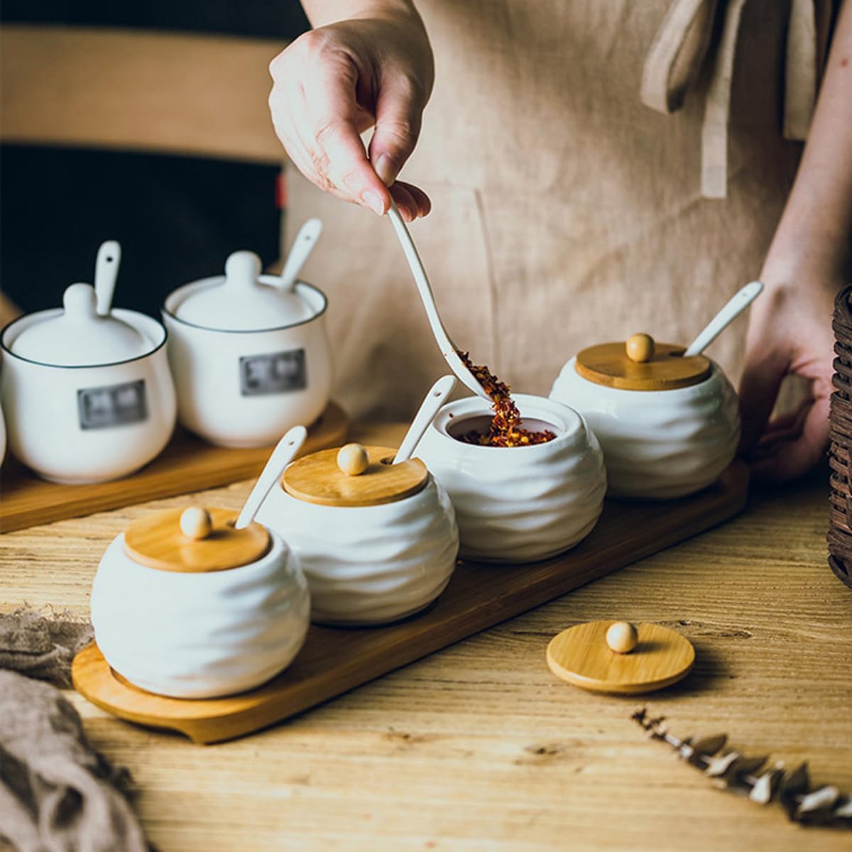 Sugar Bowl,Sugar Pot, Sugar Bowl with Lid,Sugar Bowls with Lid and Spoons, Ceramic Sugar Bowl with Sugar Spoon and Lid for Home and Kitchen, Dishwasher Safe,#B (Color : #a)