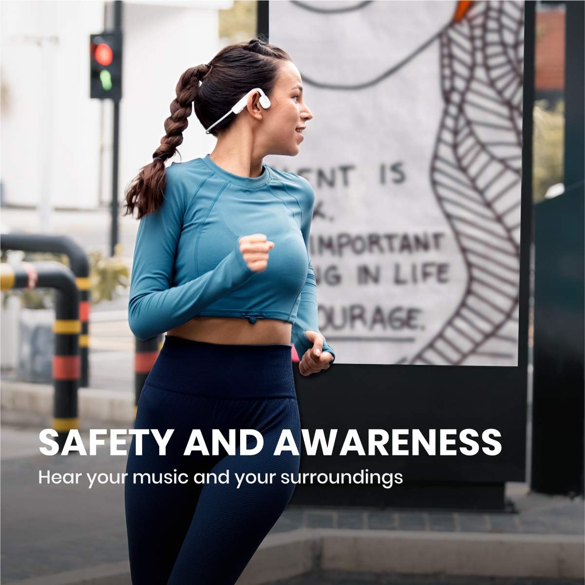 Aftershokz OpenMove Wireless Bone Conduction Open-Ear Bluetooth Headphones Includes Pack