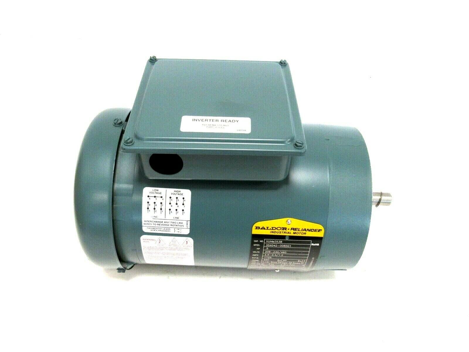 Baldor .5HP,1740RPM,3PH,60HZ,56C,3511M,TEFC,F3 (VUHM3538)