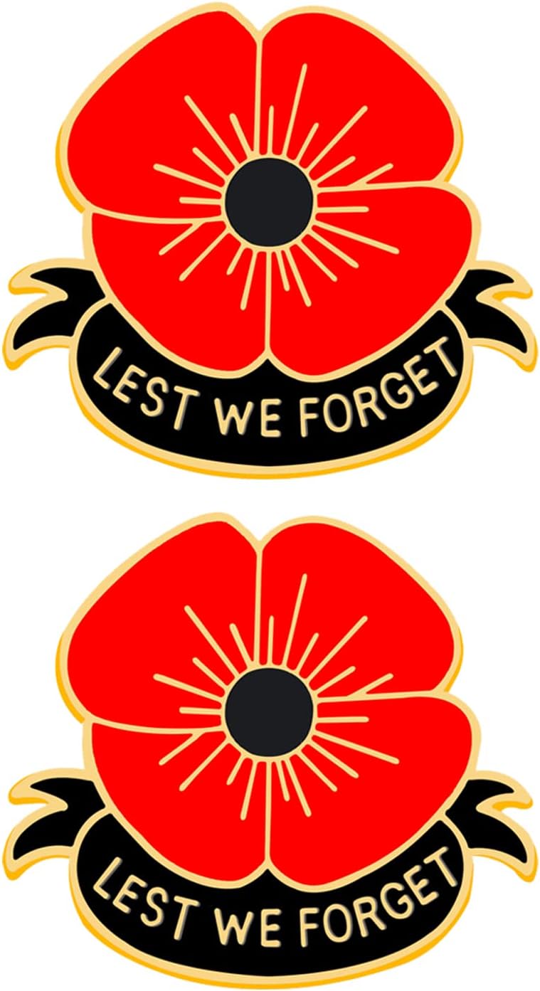 2 Pcs 6 Pcs 12 Pcs Red Poppy Pins Lapel Brooches Apparel Badges Pins for Women Girls on Veterans Day Memorial Day Remembrance Day