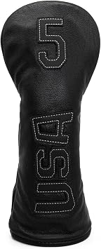 Black with White Siitching USA Golf Headcover 5 Wood Head Cover Headcover Fits for All Brand 1pc for 5-Wood