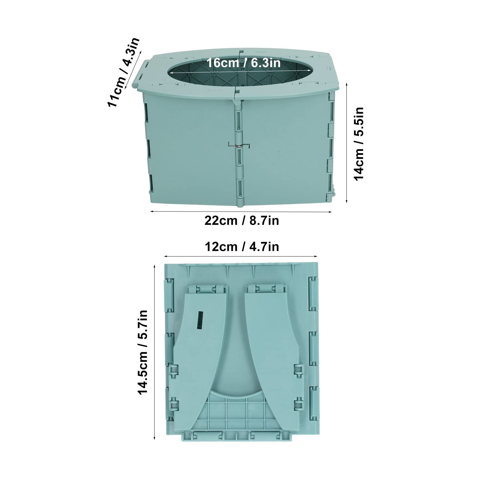 LUCKDANO Toddler Potty Portable Foldable Baby Toilet for Camping Travel Long Distance Driving with Removable Cleaning Bag Easy to Carry Lightweight PP Material (Green) - Image 3