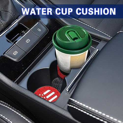Miniatura 10 de Portavasos para automóvil, portavasos antideslizantes para automóvil, soporte de taza de bandera de EE. UU. de 2.75 pulgadas, portavasos de