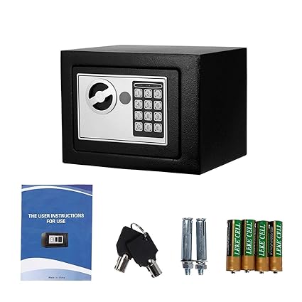 LIMBANI BROTHERS Digital Electronic Safe Security Box Fireproof Wall-Anchoring Safe Deposit Box for Money Jewelry Cash Batteries,Locker,Chest,Safe Box Wall-Anchoring Safe Deposit Box for Home