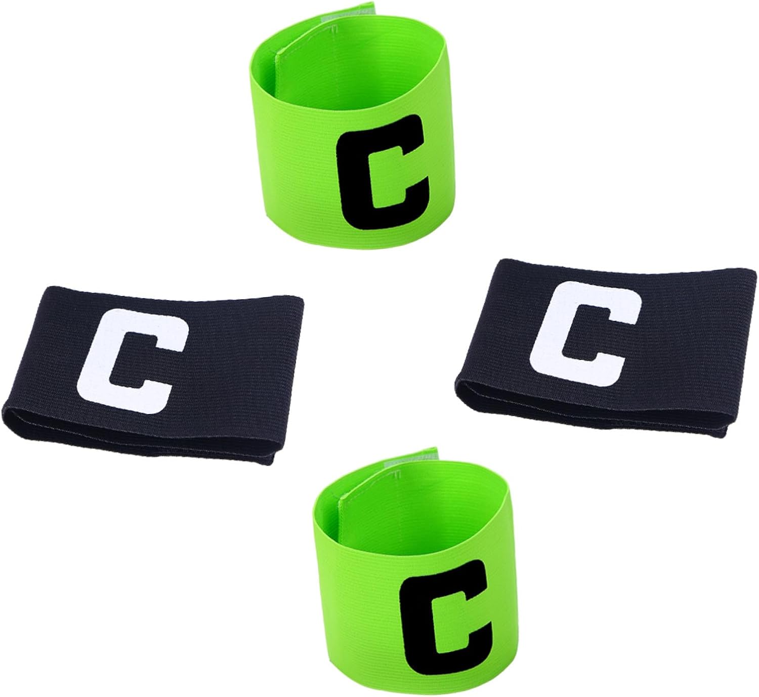 4pcs Soccer Captain Arm Bands Reusable for Youth Adults Team Sports Accessory