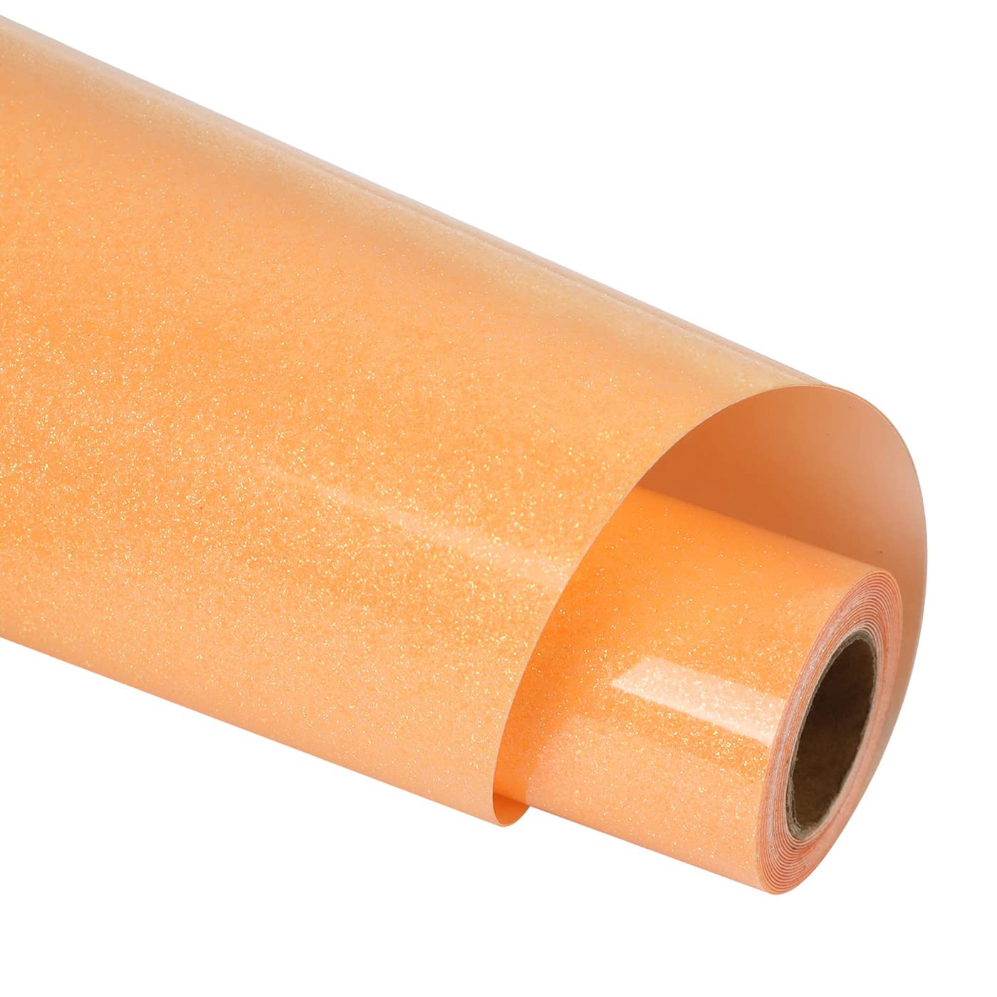 guangyintong Heat Transfer Vinyl Glow Glitter HTV Rolls, Orange 12" x 5ft