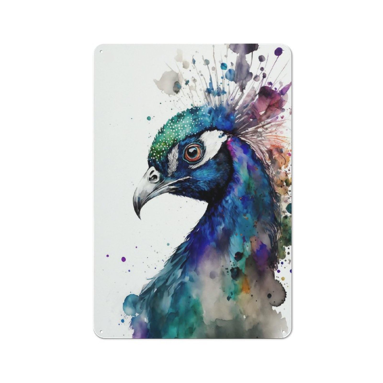 Junmoney Peacock Feather Retro Metal Sign 30X20cm For Hobby Room Or Studio, Autumn Wall Decor For Creative Interior Collectors