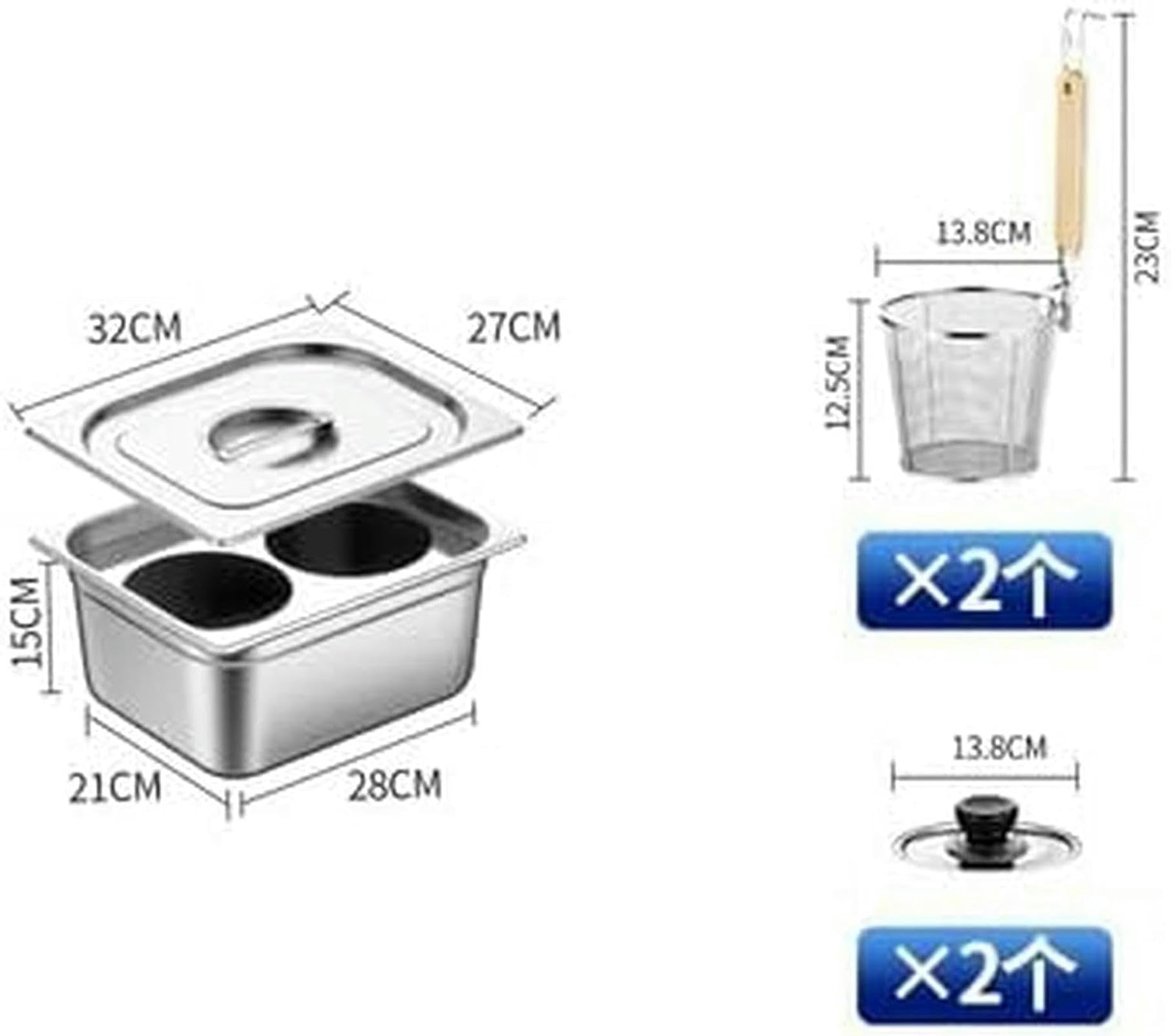 Pentole per Pasta, Pentole con Divisore E Scolapasta, Set di Inserti per Cuocipasta A 2/4/6 Fori per Cucinare Pasta, Noodles, Gnocchi, 2 Fori，2 Holes